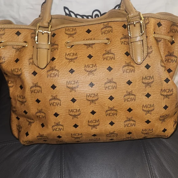 MCM Cognac Visetos Shoulder Bag - Picture 7 of 8